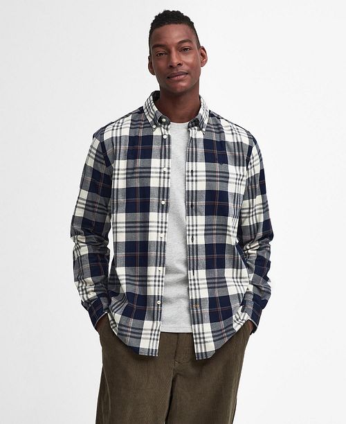 Barbour Edgar Checkered Pane Blue Model / Voorkant