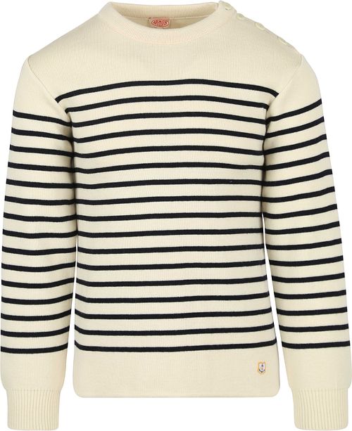Armor-Lux Molène Pullover Wolle gestreift Ecru Product