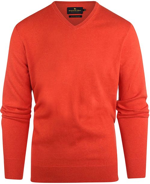 Steppin' Out Pullover Cotton Cashmere V-Neck Red Product