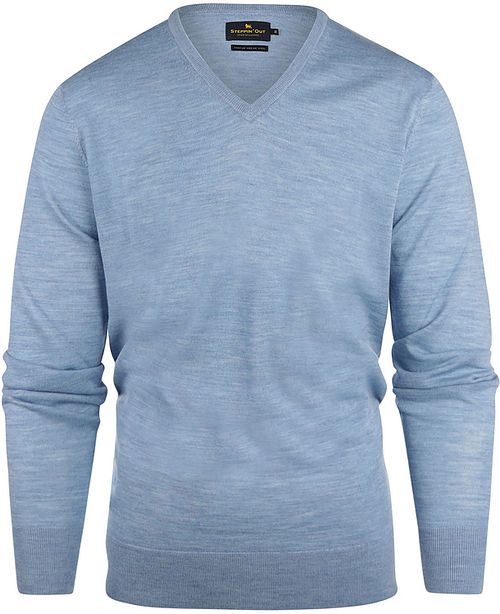 Steppin' Out Pullover V-Ausschnitt Merinowolle Sky Blue Product