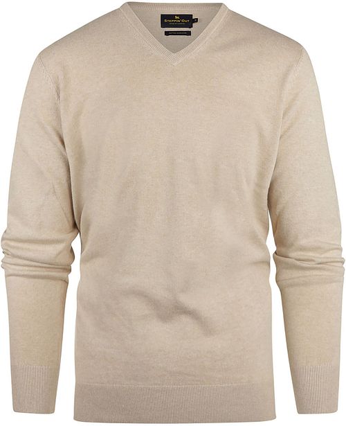 Steppin' Out Pull Cashmere Col-V Ecru Product