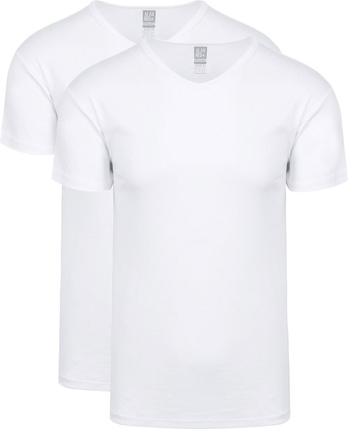 Alan Red Vancouver Organic V-Neck T-shirt White 2-Pack Product