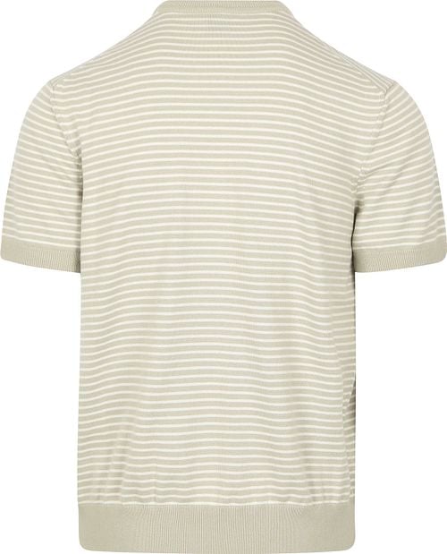 BOSS Knitted T-shirt Kanache Greige Product / Achterkant