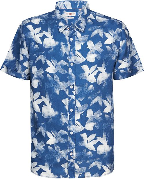 Petrol Short Sleeve Shirt Floral Print Blue Product