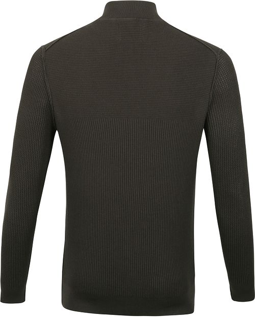 Suitable George Pullover Half Zip Dark Green Product / Achterkant