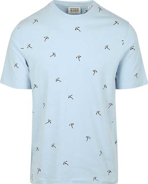 Scotch And Soda T-shirt Impression Bleu Clair Product