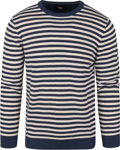 Suitable Pullover O-Neck Dark Blue Stipe Product