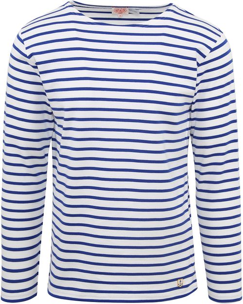 Armor-Lux Houat Sweater Stripes Cobalt Blue White Product