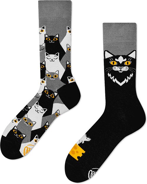 Many Mornings Socks Black Cat Product