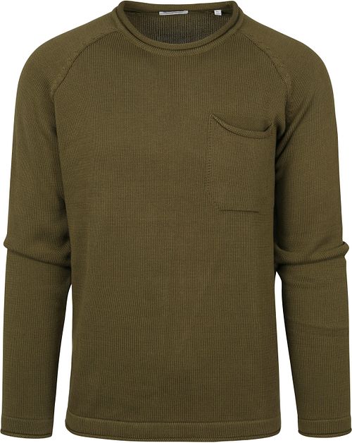 KnowledgeCotton Apparel Sweater Olive Green Product