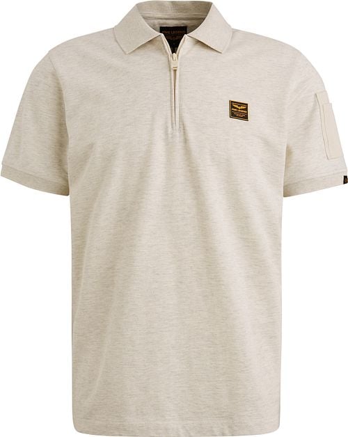 PME Legend Half-Zip Poloshirt Piqué Interlock Ecru Product