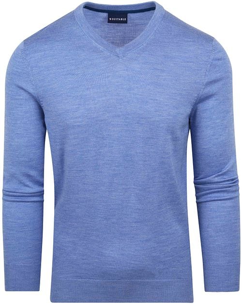 Suitable Merino Pullover V-Neck Light Blue Product