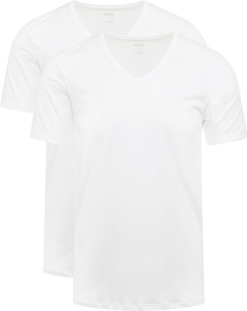 Mey V-neck Dry Cotton T-shirt White 2-Pack Product