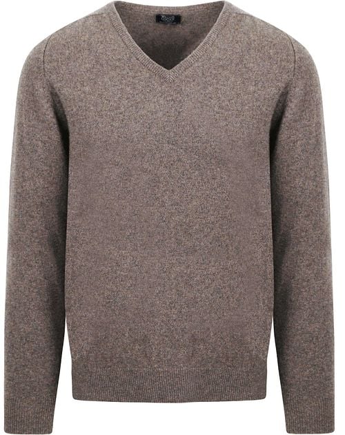 William Lockie Pullover Lamswol Vole Bruin Grijs Product