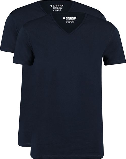 Garage 2-Pack Basic T-shirt Bio V-Neck Navy Product