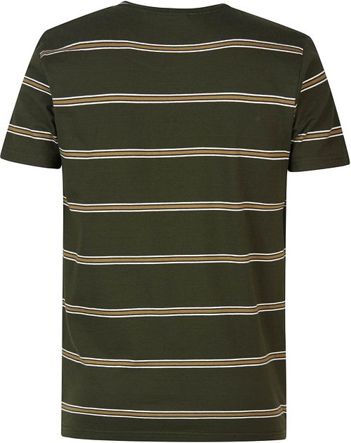 Petrol T Shirt Rugby Striped Dark Green Product / Achterkant