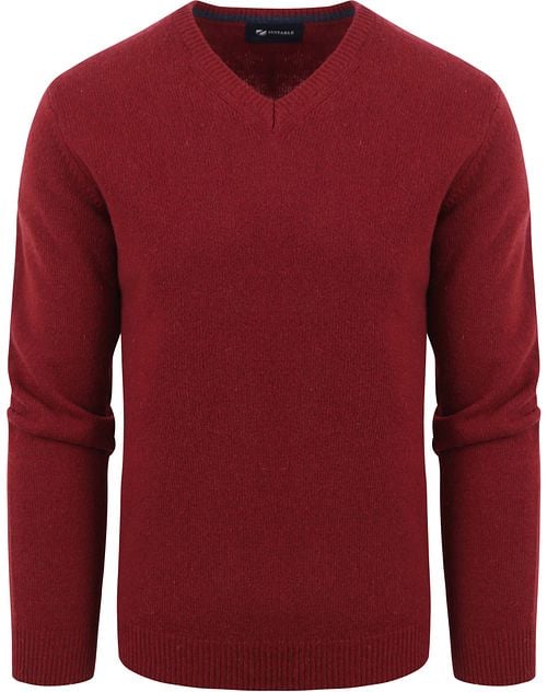 Suitable Lammwolle Pullover V-Ausschnitt Bordeaux Product