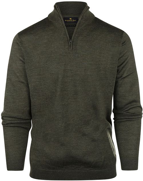 Steppin' Out Half Zip Pullover Merino Wool Olive Green Product
