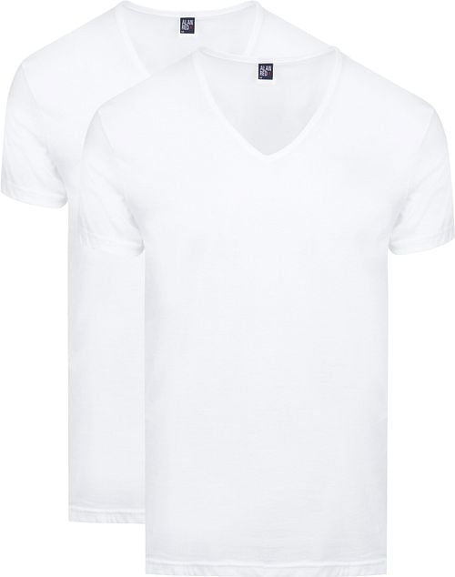 Alan Red Dean V-Hals T-Shirt Wit (2Pack) Product
