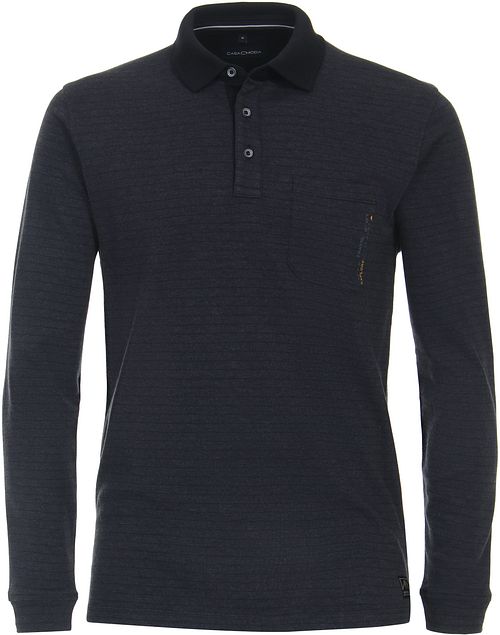 Casa Moda Longsleeve Poloshirt Stripes Navy Product