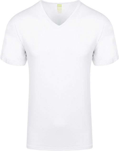 Alan Red Bamboo T-shirt V-Ausschnitt Weiß Product