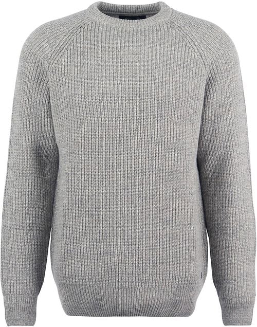 Barbour Pullover Lambswool Knitted Stone Grau Product