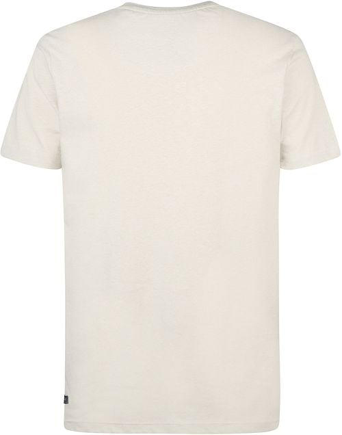Petrol T-Shirt Viewcrest Melange Ecru Product / Achterkant