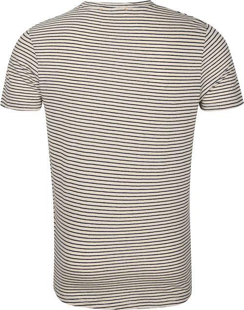 No Excess T Shirt Stripes Yarn Dye Beige Product / Achterkant