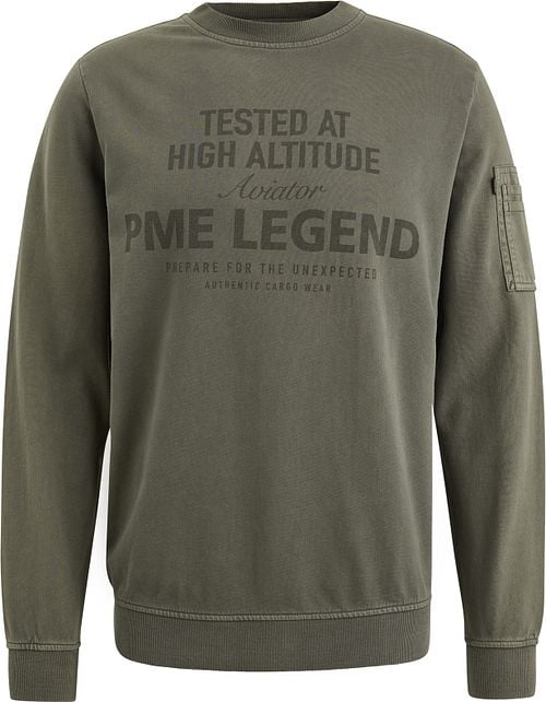 PME Legend Sweater Logo Beluga Green Product