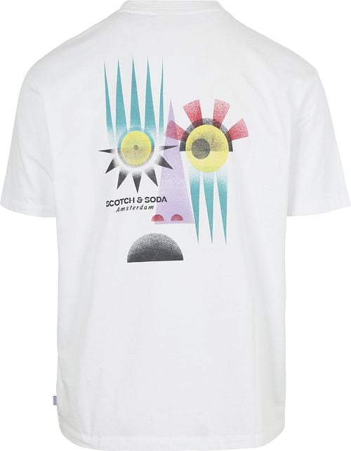 Scotch & Soda T-Shirt Artwork White Product / Achterkant