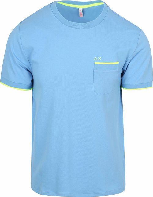 Sun68 Piqué T-Shirt Fluo Stripe Light Blue Product