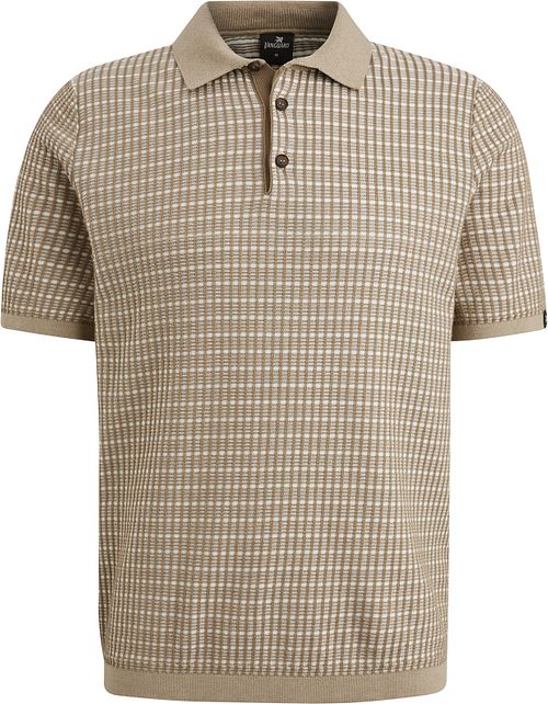 Vanguard Polo Shirt Knitted Checks Beige Product