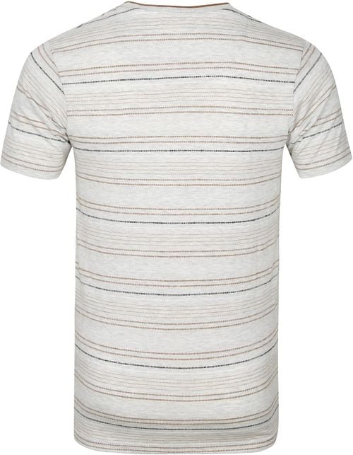 Dstrezzed T Shirt Streifen Hellgrau Product / Achterkant