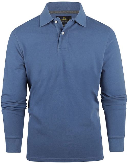Steppin' Out Longsleeve Polo Piqué Classic Bleu Mid Product