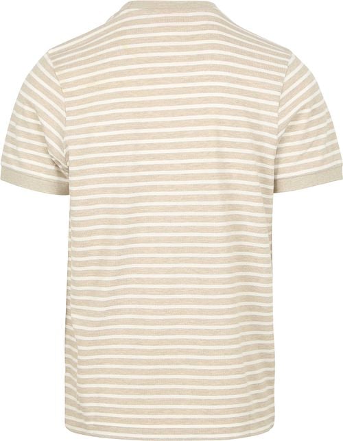 Suitable T-shirt Isaac Stripe Piqué Pebble Product / Achterkant