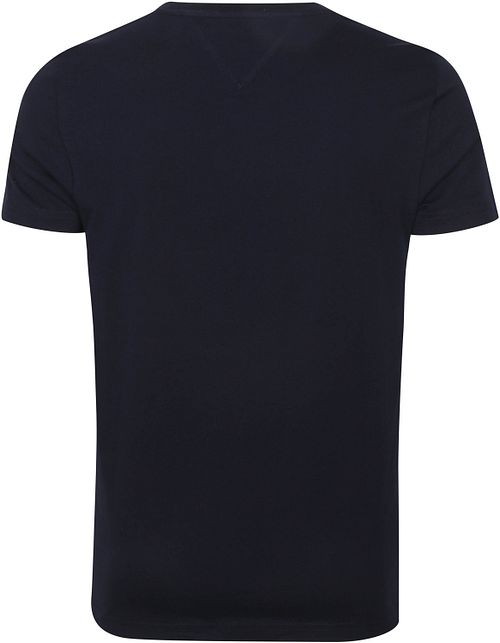 Tommy Hilfiger Logo T-shirt Dunkelblau Product / Achterkant