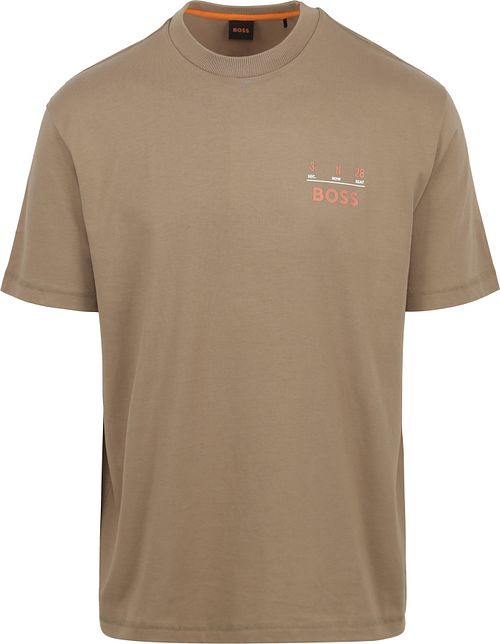 BOSS T-shirt Backprint Lichtbruin Product