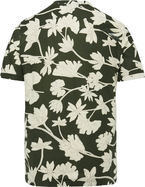 Cast Iron T Shirt Flowers Dark Green Product / Achterkant