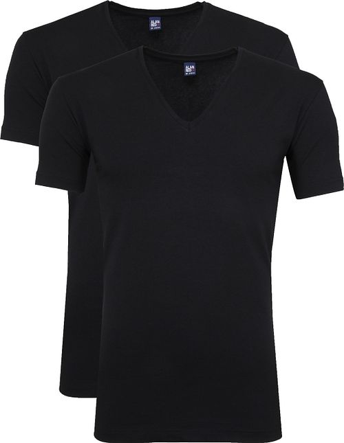 Alan Red T-Shirt NOV V-Neck Stretch Zwart 2-Pack Product