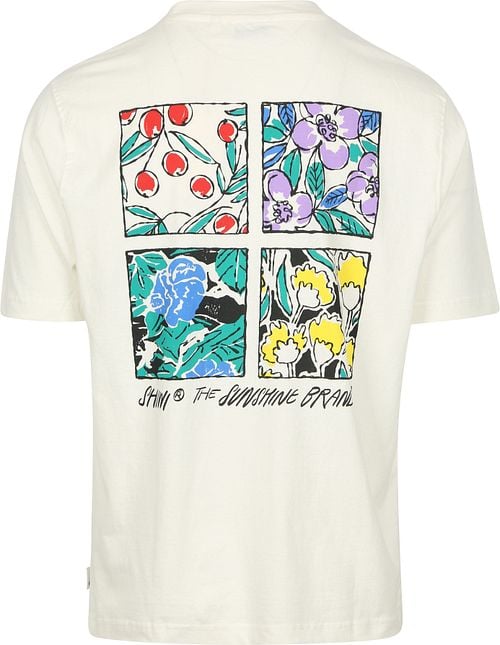 Shiwi T-Shirt Finn Sketched Flowers Off White Product / Achterkant