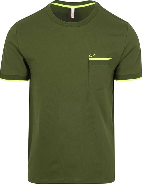 Sun68 Piqué T-Shirt Fluo Stripe Army Grün Product