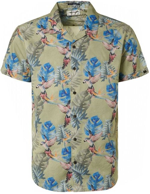 No Excess Short Sleeve Overhemd Print Groen Product