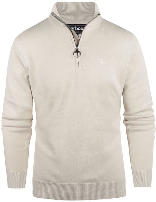 Barbour Trui Half Zip Ecru Product