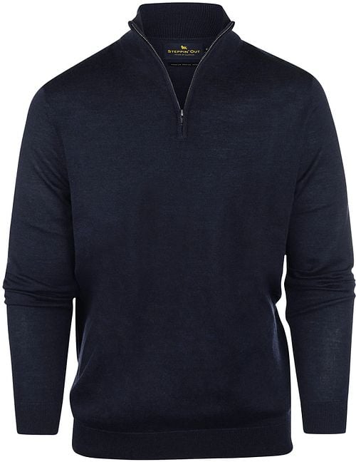Steppin' Out Half Zip Trui Merinowol Navy Product