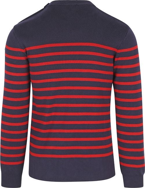 Armor-Lux Groix Pullover Streifen Navy Rot Product / Achterkant