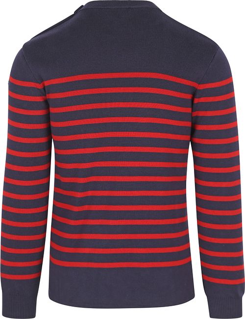 Armor-Lux Groix Sweater Stripes Navy Red Product / Achterkant