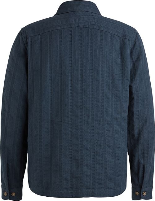 Cast Iron Overshirt Dobby Stripe Navy Product / Achterkant