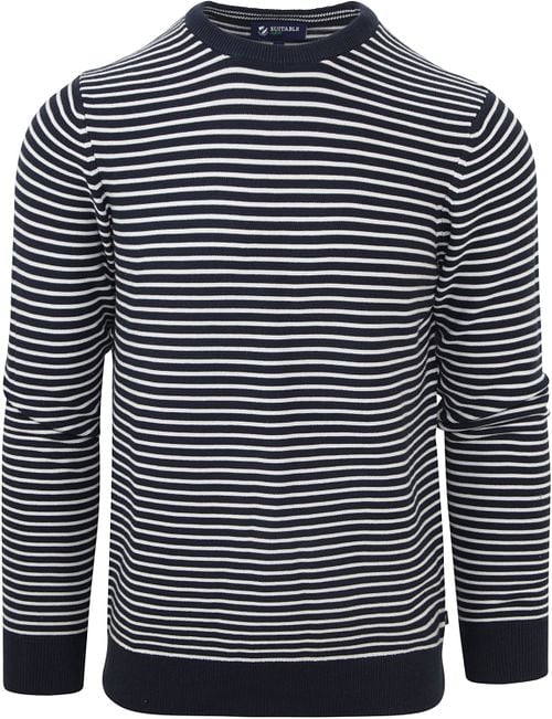 Suitable Respect Pullover Otto Dark Blue Stipe Product