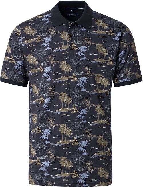 Casa Moda Polo Shirt Print Navy Product