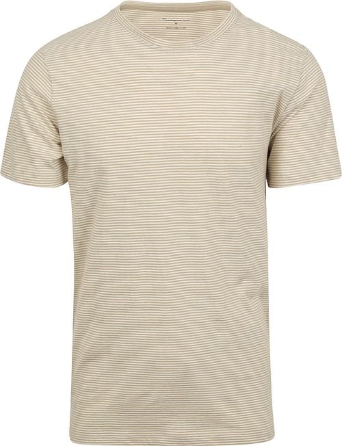 KnowledgeCotton Apparel T-shirt Strepen Beige Product
